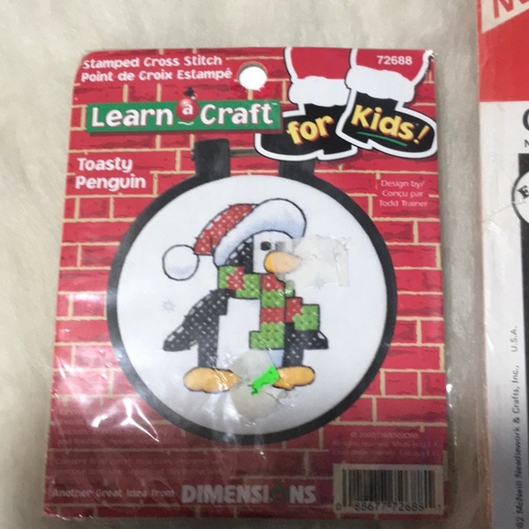 Vintage sealed 3 Kid’s Cross Stitch Kits Tigger Winnie the Pooh Penguin Rainbow - Picture 2 of 11